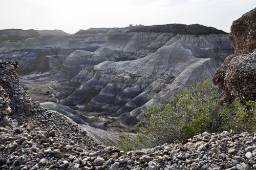 view from the Blue Mesa Overlook at the Petrified Forest